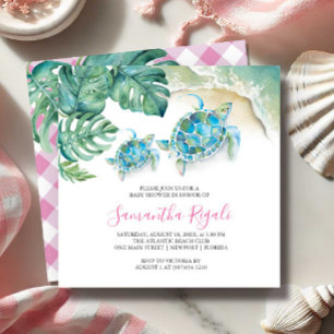 Bébé Douche Invitations Tropical Aquarelle