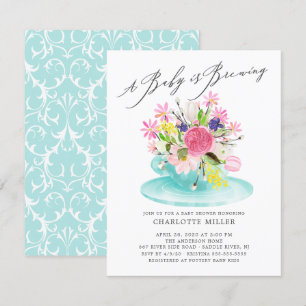Bébé doux brasser Floral Baby Tea Invitation