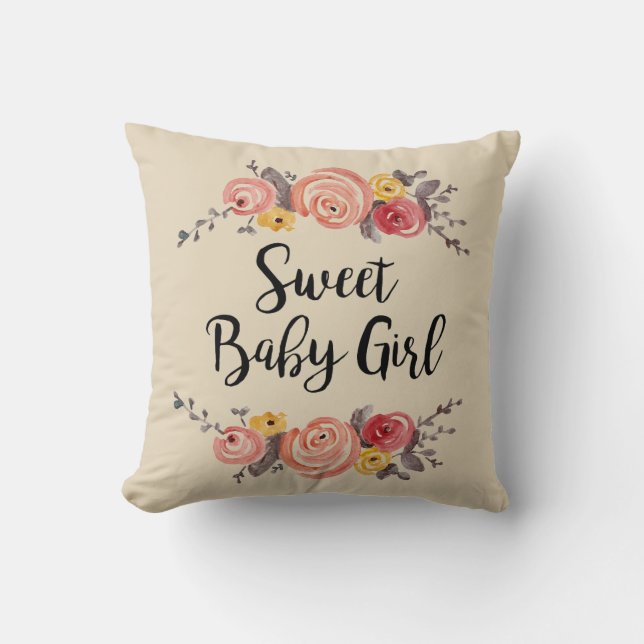 Bébé doux Fille Floral Jeu Oreiller (Recto)