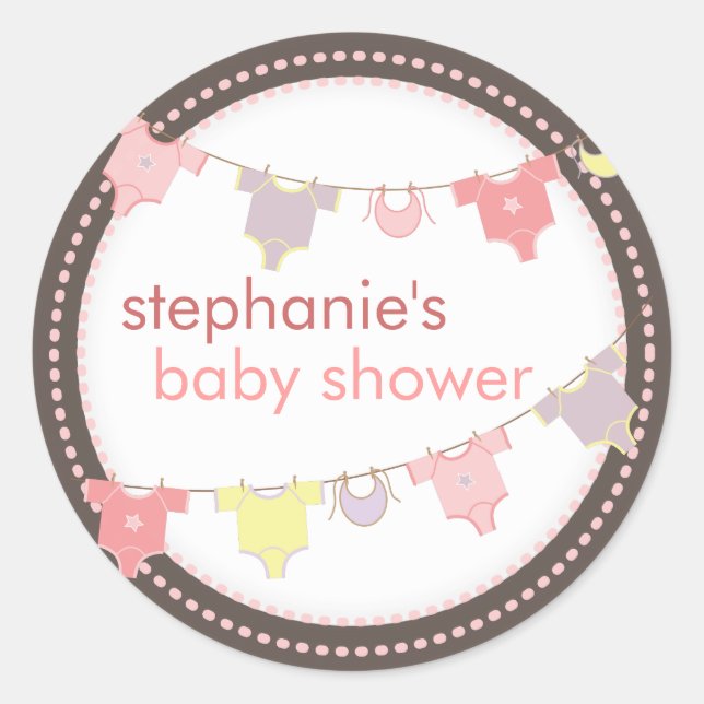 Bébé doux Vêtements LIne Sticker Baby shower fille (Devant)