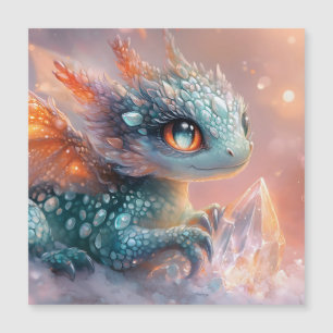 Bébé Dragon Adorable avec Gemme de Cristal : Art F