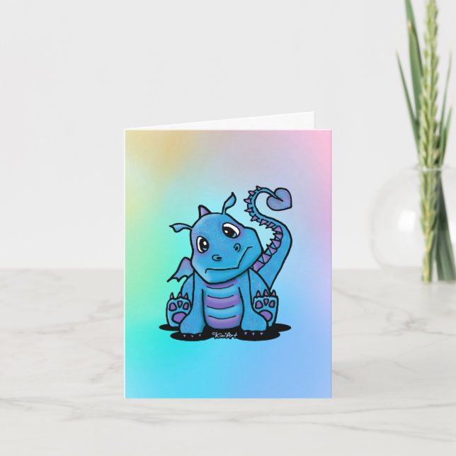Bébé Dragon Carte de remerciements pliée (Devant)