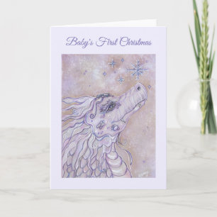 Bébé dragon première carte de Noël par Renee Lavoi