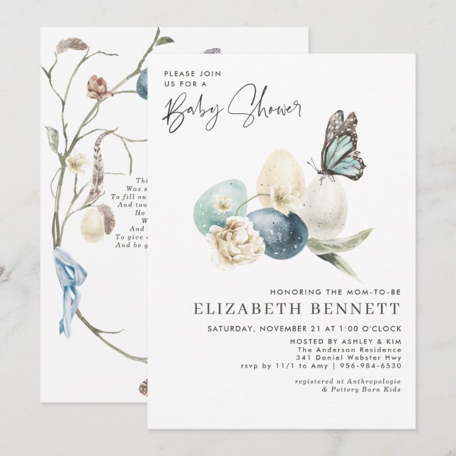 Bébé du printemps | Baby shower de Pâques (Devant / Derrière)