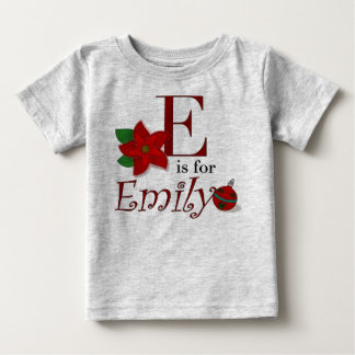 Bébé E est pour Emily, le premier T-shirt de Noël pour 