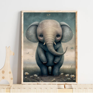 Bébé éléphant animal africain   Impression murale 