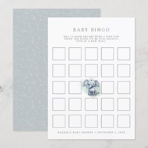 bébé éléphant assis baby shower de bingo carte de