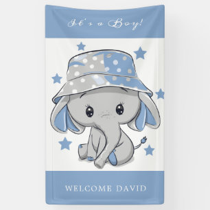 Bébé éléphant avec bannière Baby shower Casquette