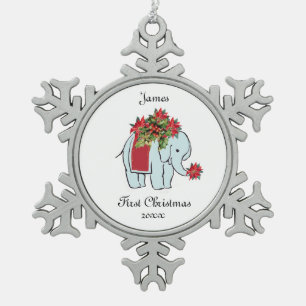 Bébé Eléphant bleu Premier ornement de noël