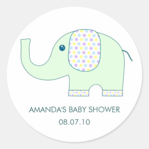 Bébé éléphant dans Pastels Stickers Baby shower