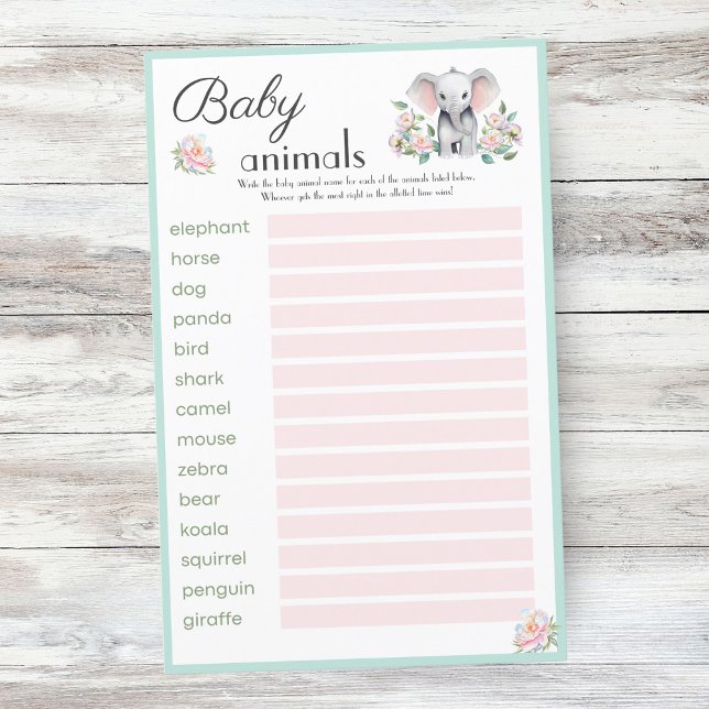 Bébé Eléphant Peonies & Ballons Bébé Animal (Break the ice, spark conversations, and set a lively tone!)