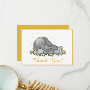 Bébé Eléphant Sleeping Carte de remerciements