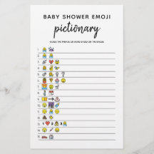 Bébé Emoji minimaliste Baby shower jeu