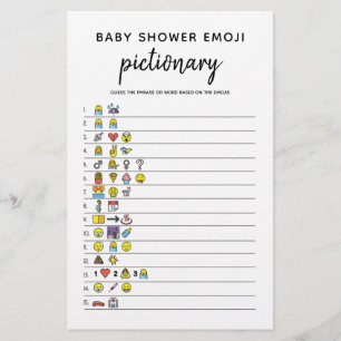 Bébé Emoji minimaliste Baby shower jeu