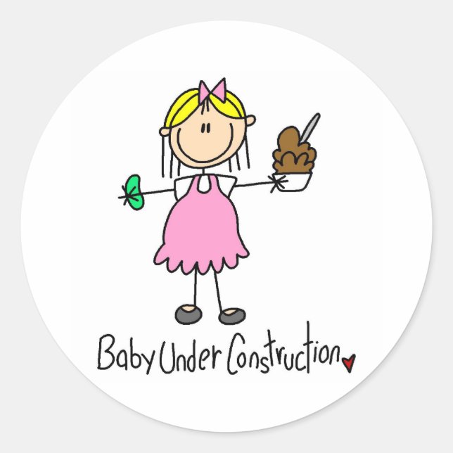 Bébé en construction Autocollant (Devant)