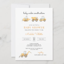 Bébé en construction Baby shower Invitation