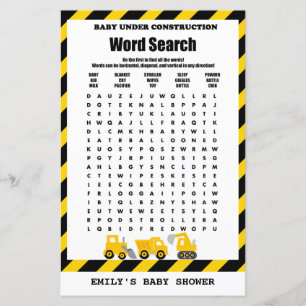 Bébé en construction Baby shower Jeu IMPRIMÉ