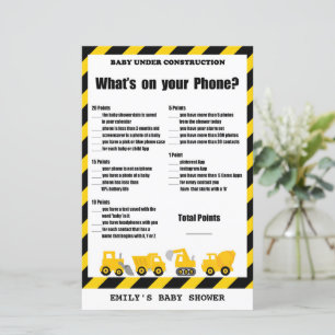 Bébé en construction Baby shower Jeu IMPRIMÉ