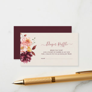 bébé en fleur automne carte de tombole fleurie