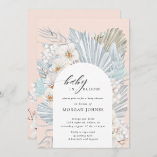 bébé en fleur baby shower fleuri bohème invitation