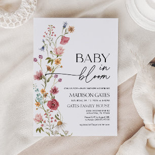 Bébé en fleur Baby shower floral Invitation