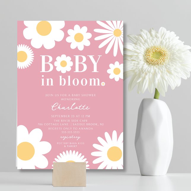Bébé en fleur Baby shower Invitation (Créateur téléchargé)