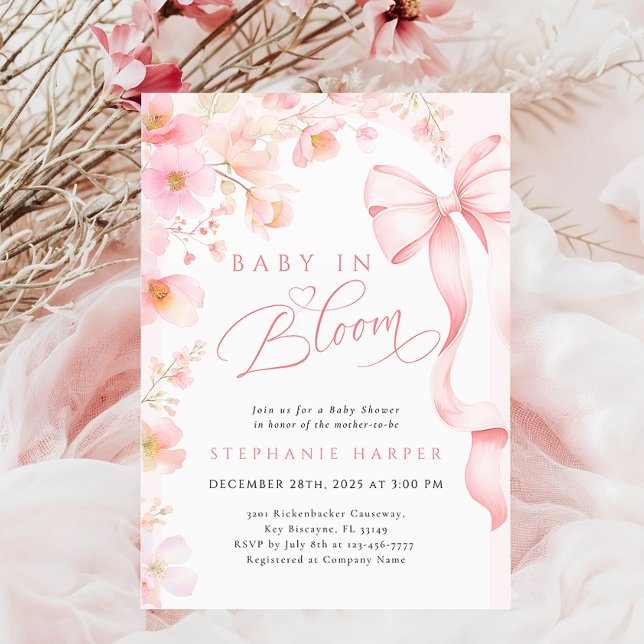 Bébé en fleur Baby shower Invitation (Créateur téléchargé)