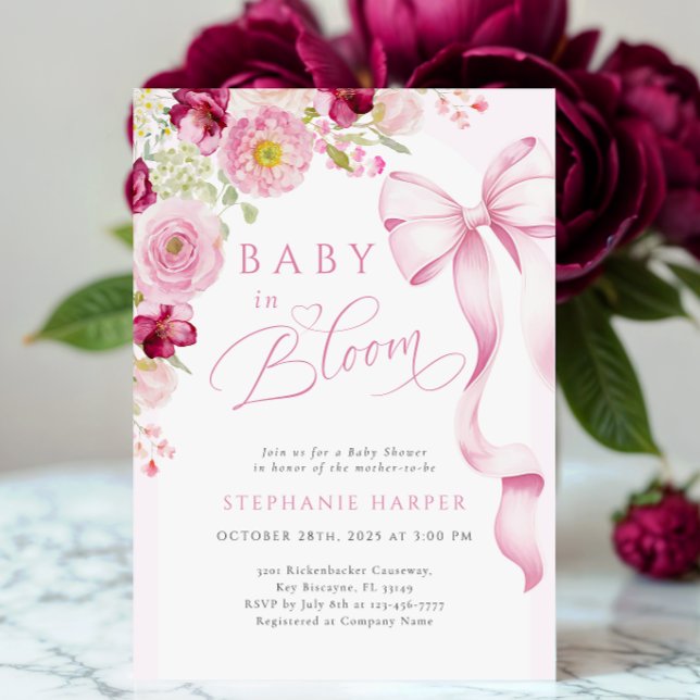 Bébé En Fleur Baby shower Printemps Invitation (Créateur téléchargé)