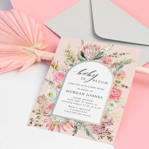 Bébé En Fleur Bohème Floral Baby shower Invitation