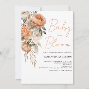 Bébé En Fleur Boho Floral Baby shower Invitation
