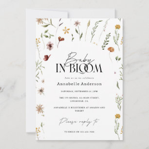 Bébé en fleur fleur sauvage baby shower invitation