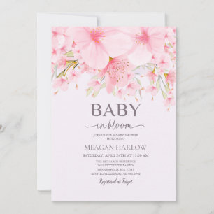 Bébé En Fleur Floral Fille Baby shower Invitation
