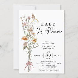 Bébé En Fleur Floral Spring Baby shower Invitation