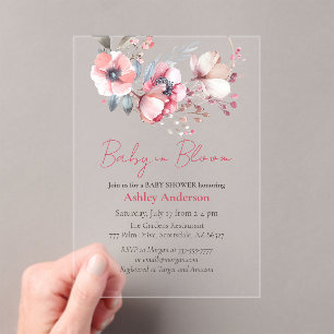 Bébé En Fleur, Invitation De Douche Invitation Acr
