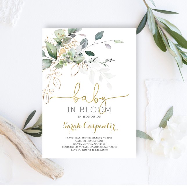 Bébé en Fleur invitation de verdure (Créateur téléchargé)