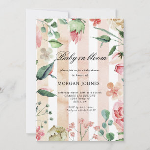 bébé en fleur Jardin de fleurs Baby shower Invitat