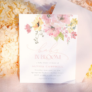 Bébé en Fleur Rose Pâle Baby Shower Floral Économi