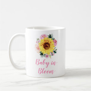 Bébé En Fleur Tournesol Rose Floral Café Mug
