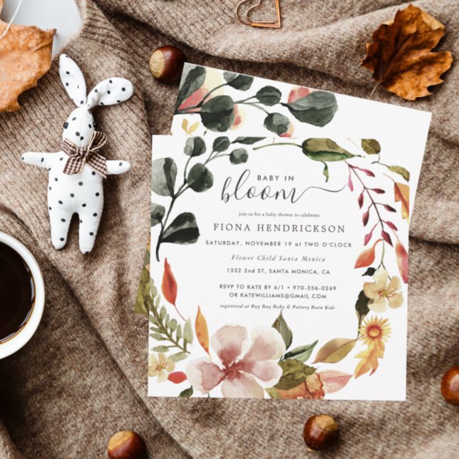 Bébé en fleurs | Baby shower Floral d'automne (Créateur téléchargé)