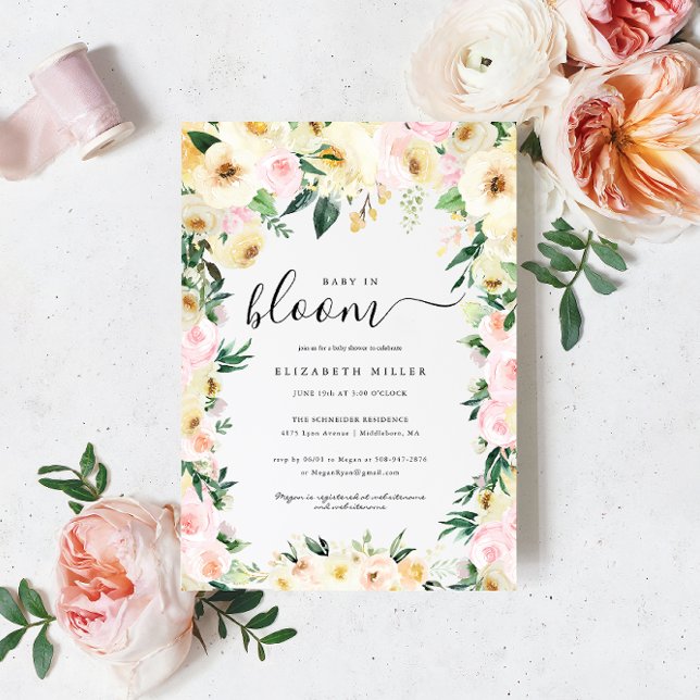 Bébé en fleurs | Baby Shower Floral Ensoleillé (Créateur téléchargé)