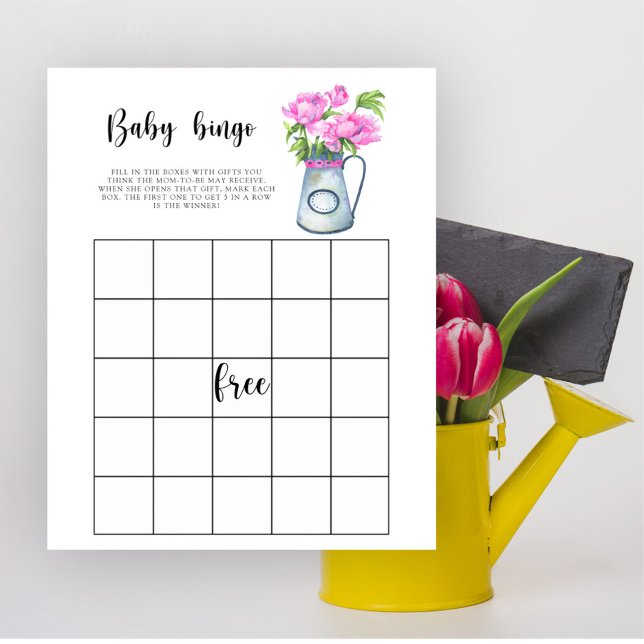 Bébé en fleurs ! Baby shower jeu de bingo (Créateur téléchargé)