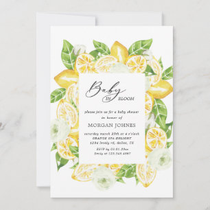 bébé en fleurs bouquet citron baby shower Invitati