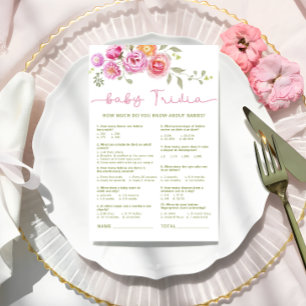 Bébé en fleurs Floral Pink Bow Baby Trivia jeu