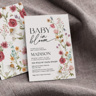 Bébé en fleurs | Invitation baby shower