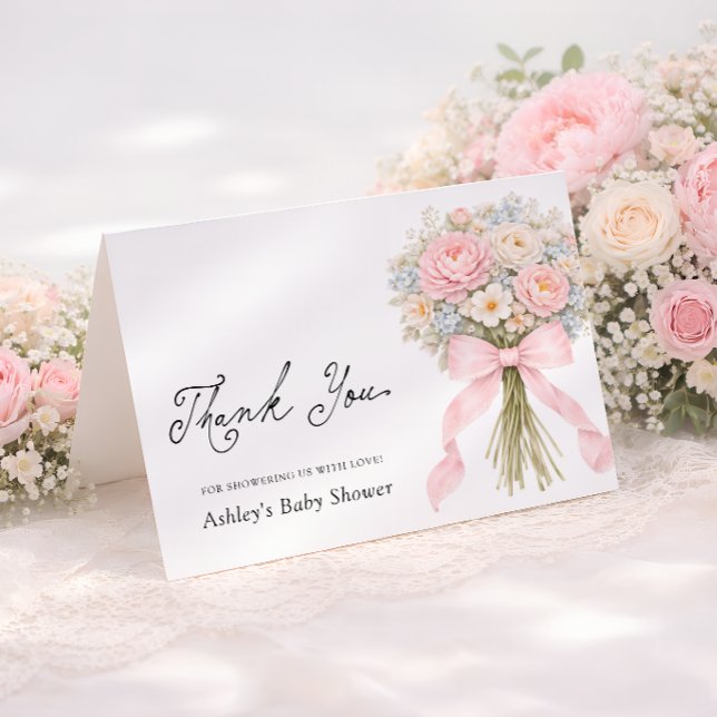 Bébé en fleurs Merci pour la baby shower rose (Créateur téléchargé)