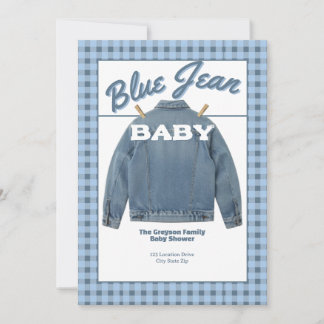 Bébé en Jean Bleu - Invitation personnalisée pour 