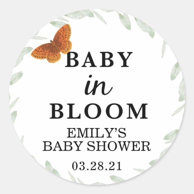 Bébé en Stickers Bloom, Baby shower Seed Packet (Devant)