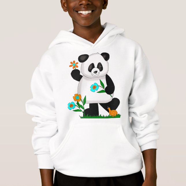 Bébé Enfants Panda Avec Fleurs 2 (Devant)