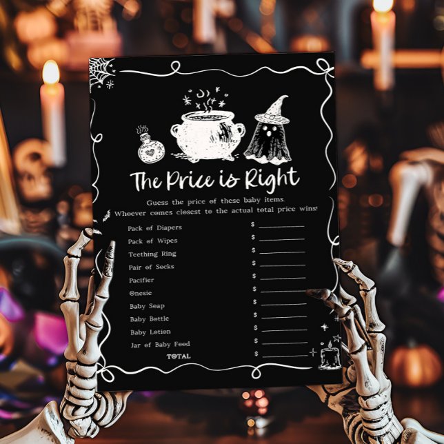 Bébé est en train de brasser Halloween Le jeu Le j (Hand Drawn A Baby is Brewing Baby Shower The Price Is Right Game)