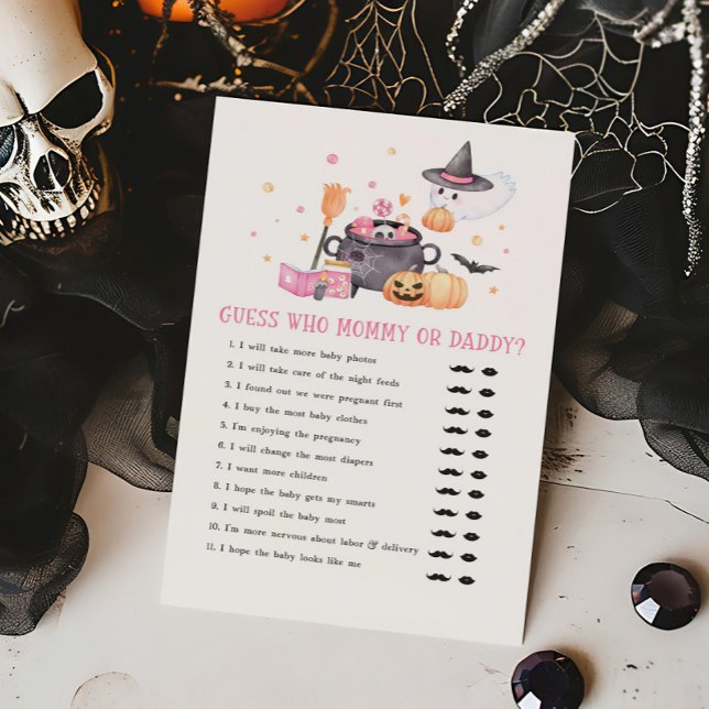 Bébé est en train de brasser rose Devin qui maman  (Baby is Brewing Baby Shower Guess who Mommy or Daddy Game)